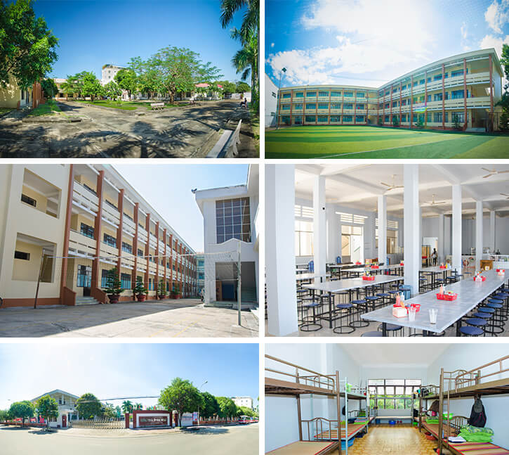 Khuôn viên rộng lớn đầy đủ các phòng chức năng tại Trường Trung cấp nghề Suleco